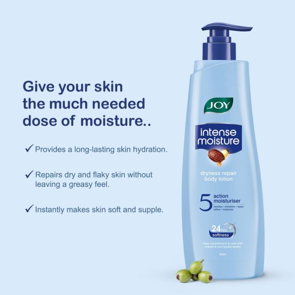 Joy Intense Moisture Body Lotion 750ml With Shea Butter, Jojoba & Vitamin E For Dry Skin | For Dryness Repair & 24 Hr Softness | Non Sticky & Non Greasy - Image 2