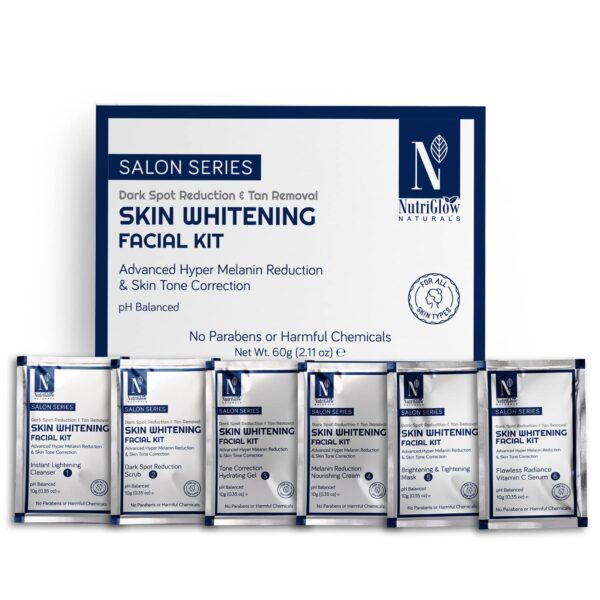 NutriGlow NATURAL'S Salon Series Facial Kit Helps in Dullness Treatment, All Skin Types, 60gm