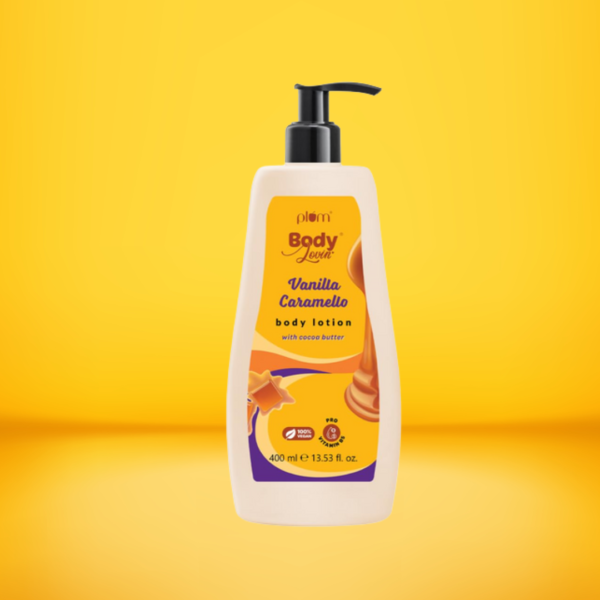 Plum BodyLovin' Vanilla Caramello Body Lotion | Cocoa Butter & Vitamin B5 for Deep Moisturization | Non-Greasy | Soft & Glowing Skin | for Dry to Very Dry Skin | Warm & Cozy Vanilla Fragrance - 400ml - [Duplicated #4530]