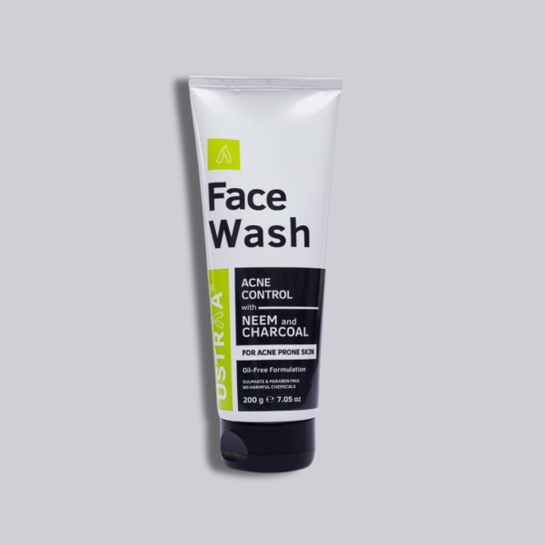 Ustraa Face Wash Acne Control - With Neem & Charcoal - 100g - Oil control, Prevents Acne, Especially for Oily skin | Keeps Face Non-sticky, Non-oily | No SLS, No Paraben