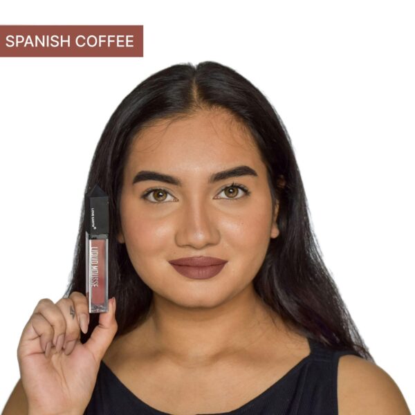 LOVE EARTH Liquid Mousse Lipstick - Spanish Coffee Matte Finish (SPANISH COFFEE, 6 ml) - Image 2