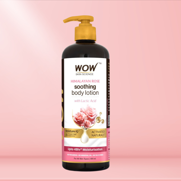 WOW Skin Science Himalayan Rose Body Lotion For Light Hydration - Normal To Oily Skin - with Rose Water, Beetroot Extract - 400mL