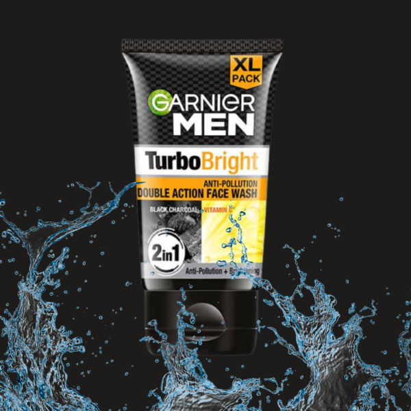 Garnier Men, Face Wash, Brightening & Anti-Pollution, TurboBright Double Action, 100 g