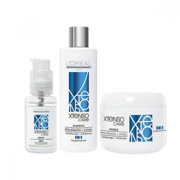 L'OREAL PROFESSIONNEL PARIS Xtenso Care Shampoo + Mask + Serum Combo Pack For Straightened Hair (250Ml + 196Gm + 50Ml)| Hair Care Regimen For Straightened Hair - Image 4